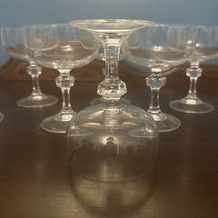 8 VTG «Vendome Uni» Knob in Stem Champagne Glasses By Cristal D’Arques 5” MCM