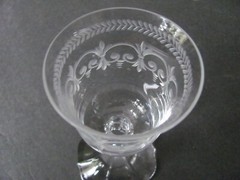 CUT CRYSTAL FLEUR DE LIS TYPE DESIGN CORDIALS / COCKTAILS – SET OF 4
