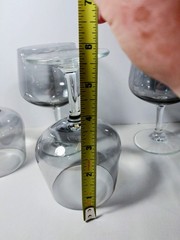 Vintage Stemmed Glasses, 1970’s, Smoky Gray Glass w/Clear Stem, Set of 4