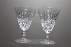 Two (2) Waterford Crystal Tramore Water Big Wine Glasses Goblets Mint Gothic