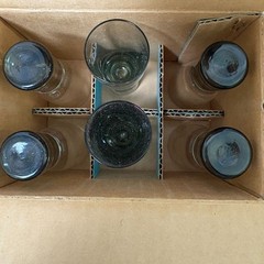 Kastrup Holmegaard Canada Smoked Shot Cordial Glass 1oz Set of 6 Box Denmark