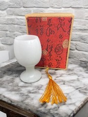 White jade wine cup teacup goblet beer mug moonlight cup ornaments