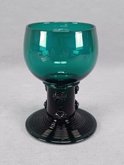 19th Century British «Bristol Green» Hand Blown Glass Roemer Circa 1810