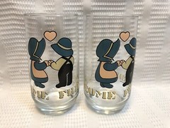 1988 Anchor Hocking “Welcome Friends” Amish Boy & Girl Tumbler Set (Qty.2)