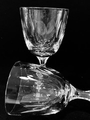 Vintage Tiffin-Franciscan Mirage Cut Crystal Water Goblets Set of 7