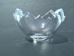 Rare Large Vintage Rosenthal Germany Sawtooth Crystal Glass Easter Egg Bowl Dish