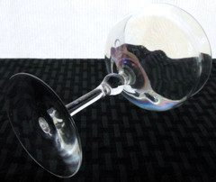 Iridescent Clear Crystal Glass Optic Paneled Champagne Glass