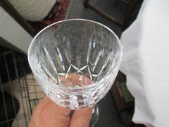 Pair of Waterford Crystal Kildare Claret Wine Glass Flute Stems 6 1/2″ Perfect!