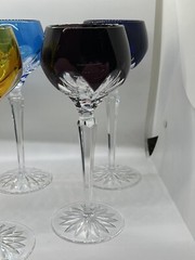 Faberge Crystal Lausanne Multicolored Liqueur Cordial Glasses Set Of 6
