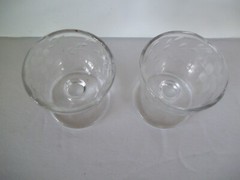 Set of 2 Cordial Aperitif Liqueur Stemmed Glasses Etched Floral 1.75″ Mini Stem