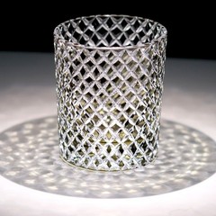 Hand Cut Edo Kiriko 24% Lead/Pb Crystal Whiskey Glass Tumbler Gray 9oz
