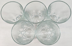 (5) Arcoroc Artic 12 Oz Beverage Set Vintage Wedge Cut Tumblers France Retro Lot