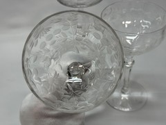 Set of 3 Rock Sharpe 2011-4 Champagne/Tall Sherbet Crystal Glasses Vintage