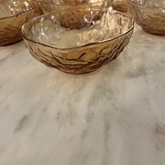 Lot 32 Seneca Glass Morgantown Driftwood Amber Crinkle Texture Glassware