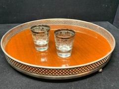 Cool Pair of MCM Dorothy Thorpe Silver Fade Grapes Pattern Shot Glasses