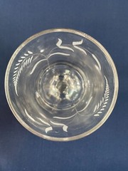 Antique Victorian clear pressed glass water or wine goblet AMBERINO c.1880+