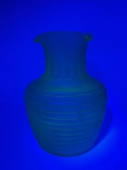 Vintage 1930s Frigidaire Uranium Glass Green Iced Tea Server Pitcher Vaseline