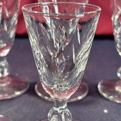 Libbey Rock Sharpe Colonial Heritage 8900 Cut 3003 Stem Crystal Cordials Set 8