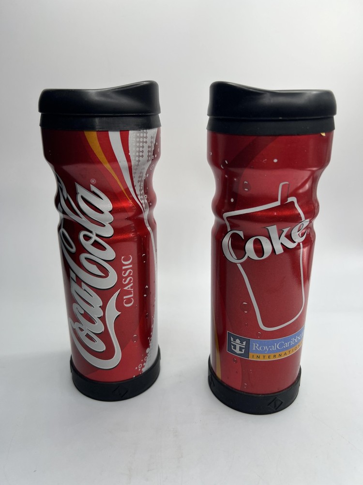 Coca-Cola Classic Coke Royal Caribbean Travel Mugs 7.5″ Cup Set Collectible
