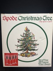 Vintage Spode Christmas Tree All Purpose Wine Glasses Set of 4 In Original Box
