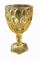 9 (NINE) MOONSTONE By Fastoria Yellow WINE GLASSES Mint Condition