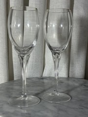 Vintage Gorham Andante Gold Trim White Wine Glasses 7 1/2″ Pair