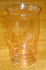 Vintage 1930s Pink Depression Glass Optic Paneled Flared Top Juice Tumblers 3 Pc