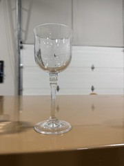 Clear Crystal Wine Glass 7” Tall 3” Rim Elegant Stemware Goblet