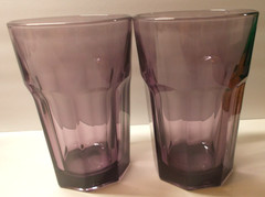 4 Vintage Libbey Duratuff Gibralter Violet Tumblers Glasses