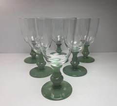 Set Of 6 Villeroy & Boch Isabelle Green (Dark Jade) Water Goblets Glasses 6 7/8”
