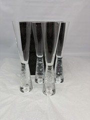 Set Of 4 Littala Arkipelago Champagne Flutes Glasses 9″ Timo Sarpaneva