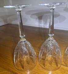 Set of 4 Waterford Marquis Sparkle Wine Glasses Water Goblets 8 1/4″ Tall