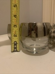 Dorothy Thorpe Roly Poly Glasses – Silver Fade Grape Design Vintage MCM Set Of 6