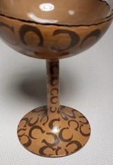 RARE COACH GOBLET BROWN RED WHITE BLACK CLEAR STEMWARE RARE FRANCE 1941