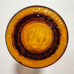 3 Vtg Libbey Country Garden Daisy Glasses Amber Tumblers Boho Retro Gold Flowers