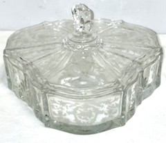 Fostoria NAVARRE CRYSTAL 3 PART CANDY BOX w/ LID #2496