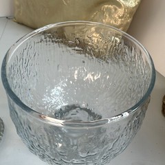 2 Vintage Indiana Textured Glacier Pattern Drinking Glasses Goblet 5” Tall 16 oz
