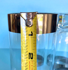 Vintage MCM High Ball Glasses with Wide Silver Tone/Platinum? Rim