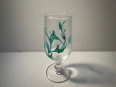 Hand painted cordial glass. One of a kind. 4.0″ tall.