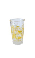 1950s Hazel Atlas Yellow Paris France Street Small Juice Glass. Collectors Cup.