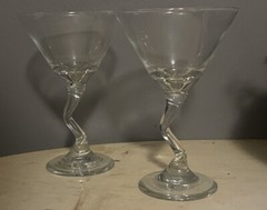 Libbey Glass Z Bent Stem Martini Cocktail Clear Barware Zig Zag – 2