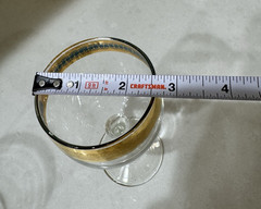 Set of 11 Vintage Wine Glasses Antique Gold & Turquoise Rimmed Barware – Crystal