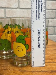 Vintage 70s Nancy Lynn Anthropomorphic Fruit Glasses 25pc Juice Set w/ Pitcher