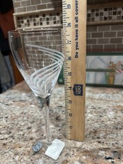 (8) Lenox Crystal «Windswept Clear» Wine Glasses, 7 7/8″