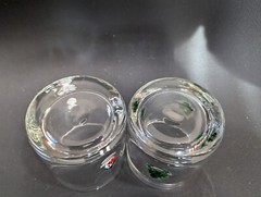 Pair of double old fashioned glasses – snowman, trees – please read