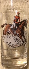 Equestrian Racing Mare And Foal Jumper Glasses Set of 3 Frank Childer