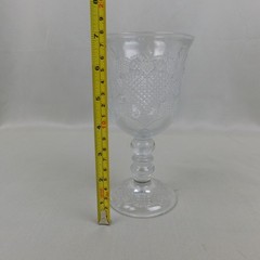 Vintage 1978 Fostoria for Avon Chalice Clear Glass Hearts & Diamonds Goblet C608