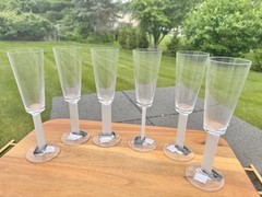 Mikasa Crystal Free Spirit Frost Flat Stem 6 Oz Wine Glasses 8.5”~6 Pc With Tag