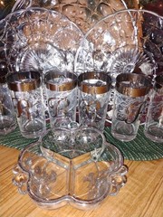VTG MCM Dorothy Thorpe High Ball Glasses R Silver Band, 3 Dinner Plates & More!!