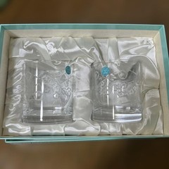 Unused Tiffany & Co. Cut Glass Tumblers Set of 2 Crystal Style With Box